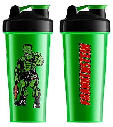 Frankenstein Shaker-Becher, Supplement- und Protein-Shaker-Flasche, einfacher Mixer, Mixer, Mixer, auslaufsicher, BPA-frei (590 ml, grün)