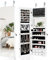 COSTWAY Schmuckschrank mit LED Beleuchtung, Schmuckregal mit Ganzkörperspiegel, Sipegelschrank mit 4 Schubladen, 4 Regale für Schmuck & Kosmetik, Schrank Tür- und Wandmontage (weiß)