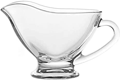 TANYTAO-SHOP Gravy Boat for Milk, Broth, Sauce 2Pcs Clear Glass Gravy Boat Sauce Boat Seasoning Saucer Jug Western Tableware For Salad Dressings Creamer Dessert Cup for Dining, Holiday Meals,Parties