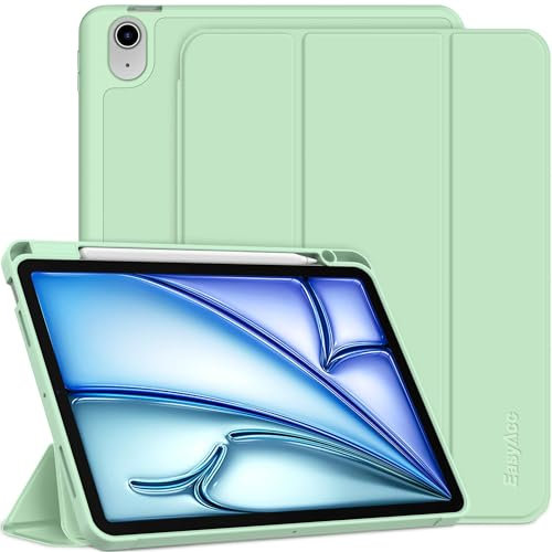 EasyAcc Case for iPad Air M3/ M2 11 inch, iPad Air 7th/6th/5th/4th Generation 10.9 2025/2024/2022/2020 with Pencil Holder, Soft TPU with Stand PU Leather Protective Case, Green