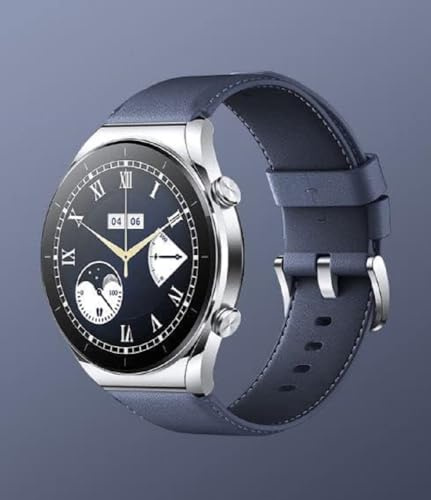 XIAOMI Watch S1 Strap (Leather) Blue, Cinturino in Pelle, Compatibile con Watch S1, Blue, Versione Italiana