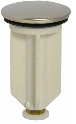 BSSTORE Tappo in PVC per Piletta A Saltello per Lavabo E Bidet Corpo in Plastica con Testa Cromata E Vite di Regolazione dell' Altezza