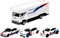Hot Wheels HCR52 - Premium Collect Display Sets mit 3 Die-Cast-Autos im Maßstab 1:64 und 1 Teamtransport-Fahrzeug, Sammlerstücke, 2 Sets im Sortiment für Sammler jeden Alters