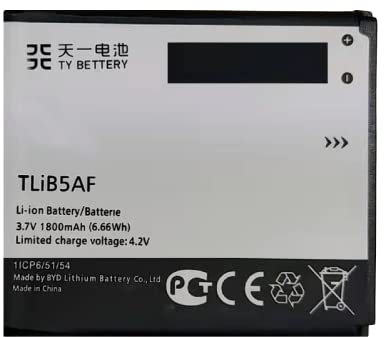 [TY BETTERY] Batterie Compatible avec ‎CS-OT997SL Alcatel Linkzone/TCL J160/ OneTouch 5035; 5035D; 997; 997D; Pop C5; Sapphire 2; X Pop CAB32E0000C1/CAB32E0000C2/CAB32E0002C1/TLiB32E/TLiB5AF