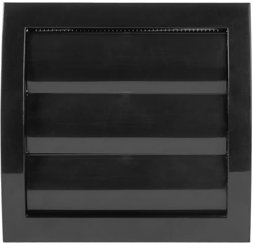 Vent Systems Ø100 mm / 4 Inch - Black Air Vent Plastic Cover - Louvered Outdoor Opening Flap Vent Built - in Pest Guard Screen HVAC for Home Improvement