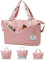 Fioretto Womens Expandable Travel Duffle Bag with Laptop Compartment, Water Resistant Gym Bag Weekend Overnight Hospital Bag Holdall with Shoes Compartment & Wet Pocket Pink