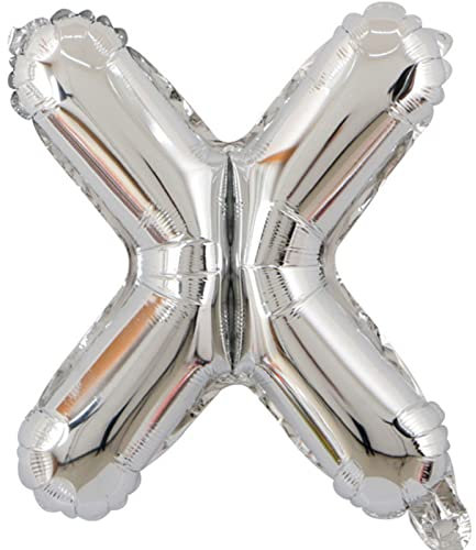 D2D | Party Balloon Buchstabe X in Silber - Größe 40 cm - Folienballon - Buchstabenballon - Geburtstagsdeko