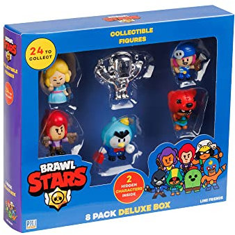 Brawl Stars Supercell - Mini figure da collezione, confezione da 8 pezzi, 2 personaggi misteriosi, 1 statuetta in pelle argentata, 5 cm, giocattoli con licenza ufficiale P.M.I. Supercell, regalo per