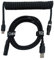 Tez Cables Pro Custom Coiled USB C Cable for Gaming Keyboard, Double-Sleeved Mechanical Keyboard LEMO Cable with Slim Type Detachable Black Aviator, 5 FT USB-C to USB-A, Blackout Color