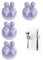 Zayin Silicone Toothbrush Zahnbürstenhalter Rasiererhalter Multifunktions-Haken Wasserdicht Selbstklebend Zahnbürstenhaken Stopfenhalter (4 Stück Violett)