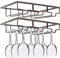 SYITCUN 2 Pack Wine Glass Holders Hanging Under Shelf,3 Rows for 9 Wine Glasses,Heavy Duty Metal Hanging Wine Glass Rack