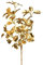 creativ home Künstlicher Ilexzweig 60cm metallic Gold. Kunstpflanze Fakeplanze Kunstblume Christdorn Stechpalme