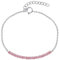 LES POULETTES BIJOUX - Bracelet Argent Chaine et Perles Facettées de Tourmaline Rose