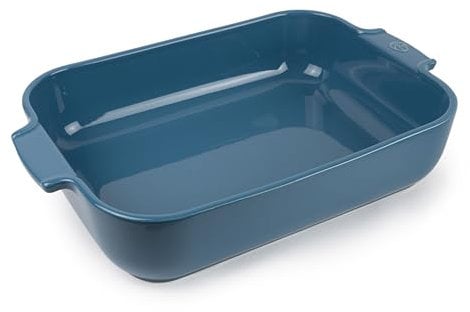 PEUGEOT - Bandeja rectangular de cerámica para horno - 36 cm x 22 cm x 6,8 cm - Capacidad: 3,8 L - Fabricado en Francia - Color azul claro