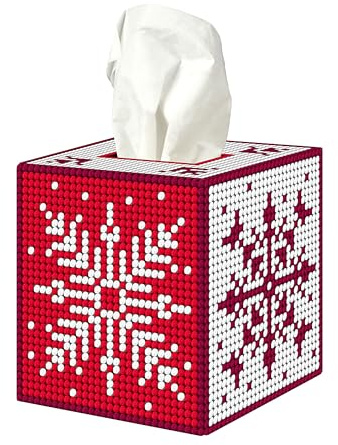 Orchidea - Tissue Box Cover - Needlepoint Kit - Christmas Star - Plastic Canvas - 7 Count - for Adults - 5110