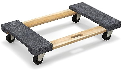 GOPLUS Chariot à 4 Roues de 77 X 47 CM, Chariot de Déménageur de Meubles de 450 KG avec 4 Roues Universelles, Chariot Roulant Robuste en Bois, pour Le Déménagement de Canapé