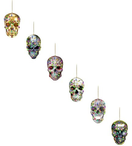 Kleine Geschenkboxen Weihnachtsbaum Windspiel Metall Auto Rückansicht für Weihnachten Handwerk Anhänger DIY Totenkopf Sammlung Dekoration & Aufhänger Mini Weihnachtskugeln (X3-A+B+C+D+E+F, One Size)