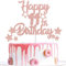 Gidobo 11th Birthday Cake Toppers, Rose Gold Glittery Cake Decorations with Stars, Eleven Years Old Birthday Party Supplies for Girls