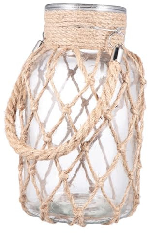 NOLITOY Tischvasen Klein Küstenblumenvase Bauernvase Mit Blumen Pflanzgefäß Für Hydrokultur Blumentöpfe Rattan Geflochtene Vase Hydrokultur Pflanzer Weckgläser Blumenarrangement Hochzeit