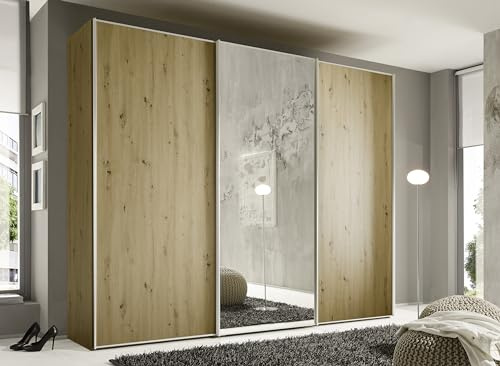 Staud Schwebetürenschrank 3-türig Sinfonie Plus H240 x B298 Artisan Eiche Innenausstattung-Sets Premium