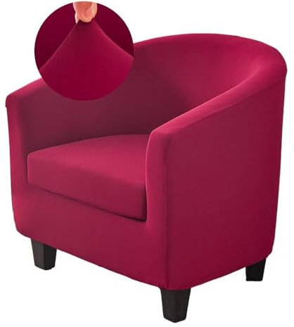 Funda elástica for sillón Chesterfield de 1 plaza, 2 piezas, fundas for sillón de cóctel antideslizantes de color sólido con funda de asiento for bar, sala de estar, dormitorio, club(Rosso Bordeaux)