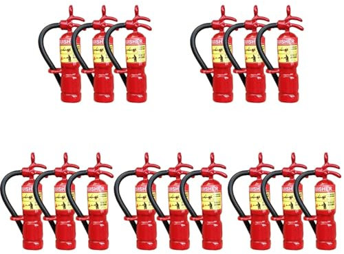 BESTonZON 15 mini extintores de incendios para casa de muñecas, miniaturas para exteriores, herramienta de manualidades, decoración del hogar, extintor, juguetes, modelos de micropaisajes, juego de