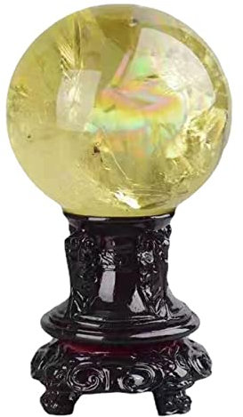 IDUTQUMW Piedra de Ojo de Tigre, Esfera de Cristal de Cuarzo Citrino Natural, Regalos de Piedras Preciosas, decoración Feng Shui, Esfera de adivinación de Cristal, diámetro 2 (Size : Diameter6)