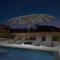 PURPLE LEAF 455 x 270 cm Sonnenschirm mit LED Groß, Doppelsonnenschirm XXL mit Kurbel Rechteckig Terrassenschirm für Balkon, Garten, Gestell Stahl, UV Schutz, Grau