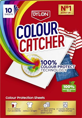 Colour Catcher Colour Protection Sheets (1 pack x 10 sheets), for Mixed Washes to Avoid Colour Run Accidents, Made of 100% Naturally-Derived & Biodegradable Fibres