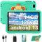 Tableta Infantil de 10 Pulgadas, Tableta Android 13, 14gb Ram + 128GB ROM (512gb TF), Cámara Doble, 2.4G Wi - fi, Carcasa Protectora eva, Verde