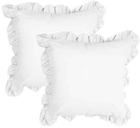 MiOYOOW Kissenbezüge mit Rüschen, 2 Stück Kissenhülle, 45,7 X 45,7cm Dekorativer Wurfkissenbezug für die Dekoration von Sofa und Couch zu Hause