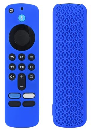 Custodia morbida in silicone per Fire TV Stick 4K (2nd Gen) Cover remota in silicone Telecomandi antiscivolo Texture Shell (blue)