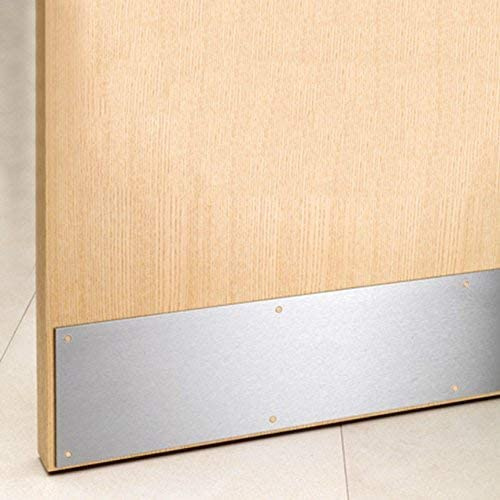 Stainless Steel kickplate, Door Protection, Brushed Finish, Various Sized Lengths, 150mm high, 1mm Thick (with Holes, 1000mm)