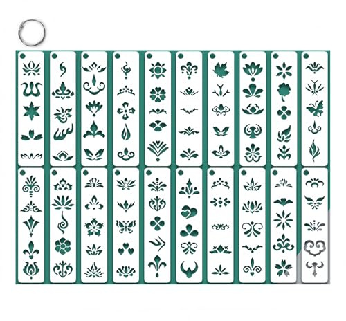 CZAKOMIX 20 Wiederverwendbare Schablonen Für Gesichtsbemalung –Perfekt Für Gesichtsbemalung,Temporäre Tattoos, Briefumschlagdekoration,Textildesign Und Wanddekoration Schablonen Für Gesicht Und Körper