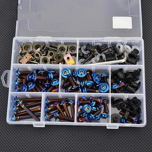 UJNHEQ Bolzen Motorrad Verkleidung Bolzen Mutter Schraube Verschluss Clip Für YZF R1 R1M R15 R25 R3 R6 R125 R15 R25 MT-07 MT-09 MT-10 FZ6 FZ8(Blu)