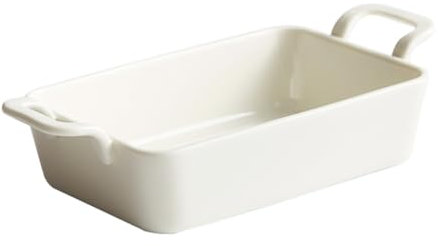 Dxcaicc Baking Tray Simple White Double-Handle Nordic Western Ceramic Oven Pizza Plate, Home Baking Microwave Oven, Creative Buffet Display Baked Rice Plate,15 Inches