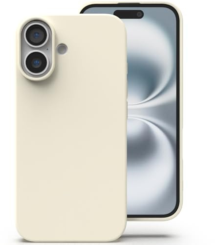 Zuvirelx Silikon Handyhülle für iPhone 16 Hülle, Weiches Griff, Dünne, Minimalistisch, Stoßfest, rutschfest, Taschenpassend - Weiß