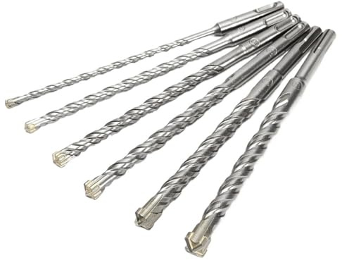 6pcs 210mm Length SDS Plus Rotary Hammer Drill Bits, 6-16mm Dia Carbide Tip Concrete Impact Drill Bits For Brick, Stone