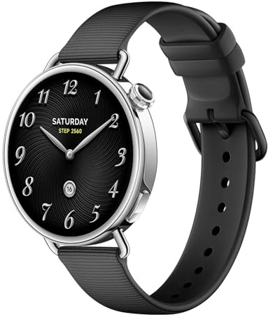 XIAOMI Watch S4 41mm: smartwatch compatto ultra-leggero da 32g, previsione ciclo, controllo della salute con un tap, 150+ modalità sportive, funzioni sicurezza, HyperOS 3, cinturino fluororubber Nero