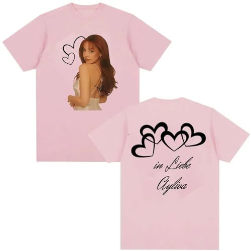 Singer Ayliva Tour 2025 T-Shirt Baumwolle Mode Unisex Kurzarm Retro Hip-Hop Sommer Oberteil Für Männer Und Frauen-Pink||s