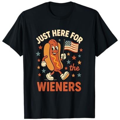 Just Here for The Wieners Lustiger Retro Grill Parade BBQ T-Shirt
