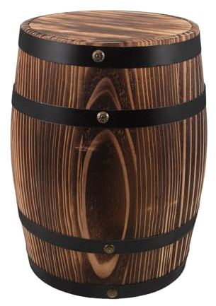GARIOUANS Vintage Holzfass Hocker Holzhocker Retro Fassstuhl für Garten Indoor Outdoor als Beistelltisch Blumentopfständer Multifunktionaler Barstuhl für Boho Landhaus Hochzeit Party Dekor