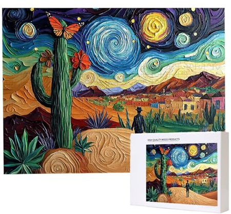 Jigsaw Puzzles für Erwachsene 1000 Teile, Herausforderndes Rätsel, Clevere Rätsel, Puzzlespiele für Die Ganze Familie, Geschenke für Frauen, Geschenke für Männer, Thema: (Wüste Sterne) n-746