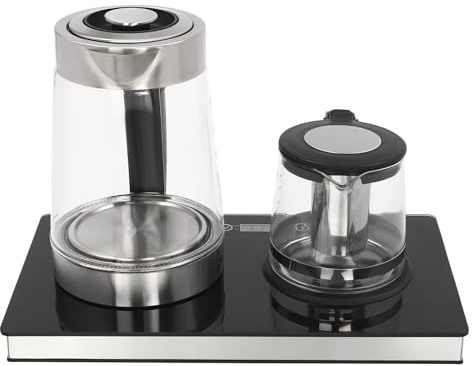 Doppelflammiger Elektrischer Wasserkocher 1500W Teekocher Glas 1.5L+1000ml Teezubereiter Durchsichtig Smart, Leise Haushaltsgeräte Wasser Kocher, für Büros, Hotels, Wohnungen und den Hausgebrauch