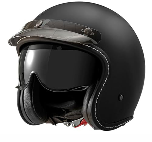 Casques Jet De Moto Adulte Casques Face Ouverte Vintage ECEDOT Homologué 3/4 Casque Mobylette Moto Bols avec Visière L'allemande Demi Casque De Moto pour Femme Homme