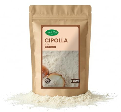 Valle del Crati Cipolla in Polvere 250g | Sapore Dolce e Avvolgente | 100% Pura e Senza Additivi | Ideale per Carne, Zuppe, Pesce, Salse e Verdure