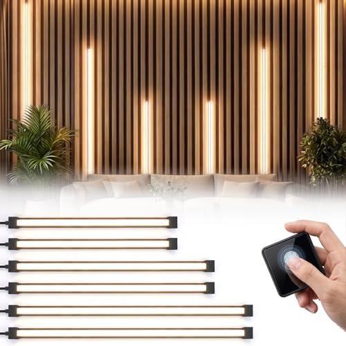VexNook LED für Akustikpaneele — 40/60/90cm*2 Warmweiß Dimmbar LED Akustikpaneele Beleuchtung, selbstklebende Lichtleiste mit Touch-Sensor für Akustikpaneele, TV-Wand, Schränke, Kleiderschränke