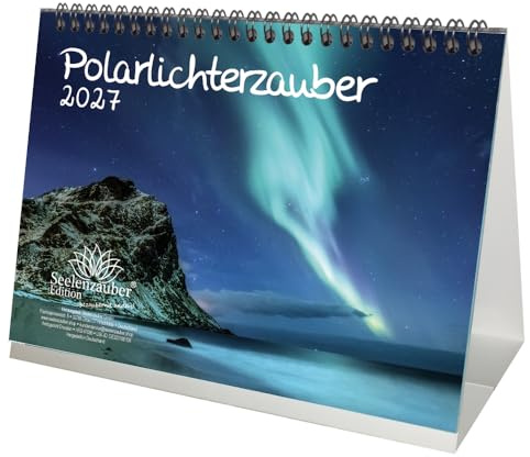 Polarlichterzauber DIN A5 Tischkalender für 2027 Polar Nordlichter - Seelenzauber