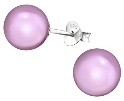 Laimons Pendientes para mujer Esfera Lavanda púrpura lila Plata de ley 925