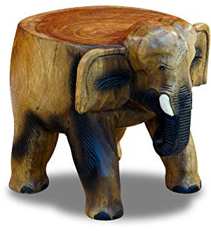 Kinaree Blumenständer BAGO - 35cm Blumenhocker aus Akazie in Form eines Elefanten